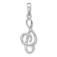 Load image into Gallery viewer, 14K White Gold 3-D Treble Clef Pendant
