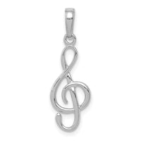 Load image into Gallery viewer, 14K White Gold 3-D Treble Clef Pendant
