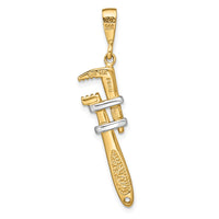 Load image into Gallery viewer, 14K w/Rhodium 3-D Pipe Wrench Charm
