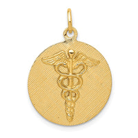 Load image into Gallery viewer, 14k Caduceus Disc Charm
