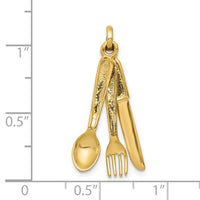 Load image into Gallery viewer, 14K Knife, Fork and Spoon Charm
