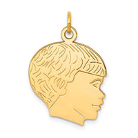 Load image into Gallery viewer, 14k Solid Polished Boys Head Charm
