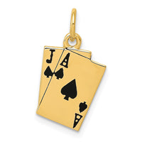 Load image into Gallery viewer, 14k Enameled Blackjack Playing Cards Charm
