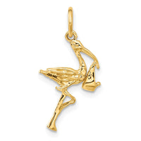 Load image into Gallery viewer, 14k Solid 3-Dimensional Stork Charm
