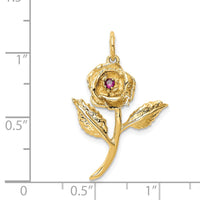 Load image into Gallery viewer, 14k CZ Rose Charm
