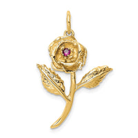 Load image into Gallery viewer, 14k CZ Rose Charm
