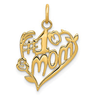 Load image into Gallery viewer, 14k #1 Mom Heart Charm
