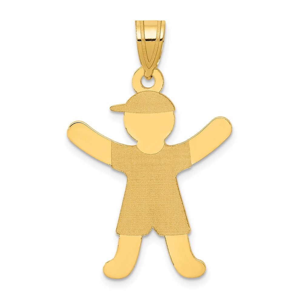 14k Laser Polished Boy with Hat Charm