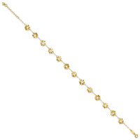 Load image into Gallery viewer, 14k Adjustable Flower 9in Plus 1in ext. Anklet
