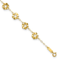 Load image into Gallery viewer, 14k Adjustable Flower 9in Plus 1in ext. Anklet
