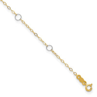 Load image into Gallery viewer, 14k Two-Tone Circle 9in Plus 1in ext  Anklet
