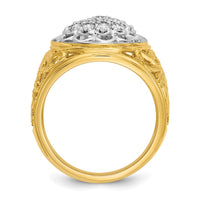 Load image into Gallery viewer, IBGoodman 14k Two-Tone 1 carat Lab Grown Diamond VS/SI+ G+ Complete Men&#39;s Cluster Ring
