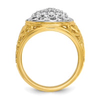 Load image into Gallery viewer, IBGoodman 14k Two-Tone 1 carat Lab Grown Diamond VS/SI+ G+ Complete Men&#39;s Cluster Ring
