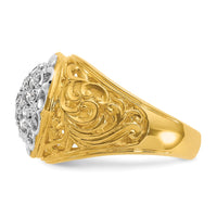 Load image into Gallery viewer, IBGoodman 14k Two-Tone 1 carat Lab Grown Diamond VS/SI+ G+ Complete Men&#39;s Cluster Ring
