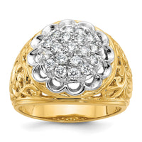 Load image into Gallery viewer, IBGoodman 14k Two-Tone 1 carat Lab Grown Diamond VS/SI+ G+ Complete Men&#39;s Cluster Ring
