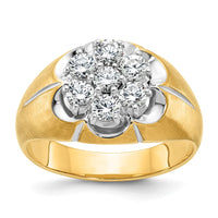 Load image into Gallery viewer, IBGoodman 14k Two-Tone 1 carat Lab Grown Diamond VS/SI+ G+ Complete Men&#39;s Cluster Ring
