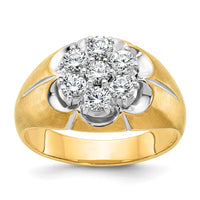 Load image into Gallery viewer, IBGoodman 14k Two-Tone 1 carat Lab Grown Diamond VS/SI+ G+ Complete Men&#39;s Cluster Ring
