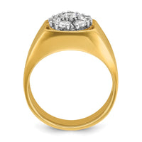 Load image into Gallery viewer, IBGoodman 14k Two-Tone 1 carat Lab Grown Diamond VS/SI+ G+ Complete Men&#39;s Cluster Ring
