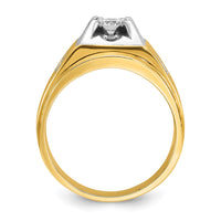 Load image into Gallery viewer, IBGoodman 14k Two Tone 3/4 carat Lab Grown Diamond VS/SI+ G+ Complete Polished and Satin Men&#39;s Ring
