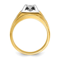 Load image into Gallery viewer, IBGoodman 14k Two Tone 3/4 carat Lab Grown Diamond VS/SI+ G+ Complete Polished and Satin Men&#39;s Ring
