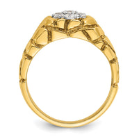 Load image into Gallery viewer, IBGoodman 14k Two-Tone 1/2 carat Lab Grown Diamond VS/SI+ G+ Complete Men&#39;s Textured Cluster Nugget Ring
