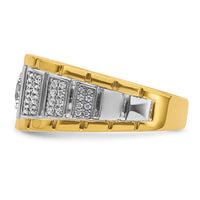 Load image into Gallery viewer, IBGoodman 14k 1 5/8 carat Lab Grown Diamond VS/SI+ G+ Complete Polished and Satin Men&#39;s Ring
