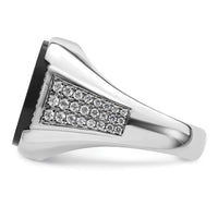 Load image into Gallery viewer, IBGoodman 14k White Gold 5/8 carat Lab Grown Diamond VS/SI+ G+ and Onyx Complete Men&#39;s Ring
