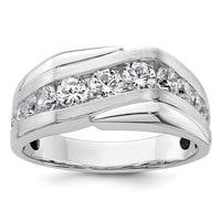 Load image into Gallery viewer, IBGoodman 14k White Gold 1 3/8 carat Lab Grown Diamond VS/SI+ G+ Complete Satin Men&#39;s Ring
