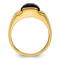 Load image into Gallery viewer, IBGoodman 14k 1/8 carat Lab Grown Diamond VS/SI+ G+ and Onyx Complete Men&#39;s Ring
