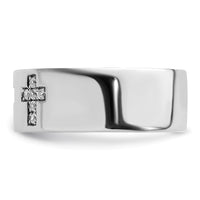 Load image into Gallery viewer, IBGoodman 14k White Gold 1/5 carat Lab Grown Diamond VS/SI+ G+ Complete Cross Men&#39;s Ring
