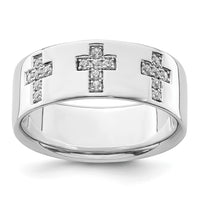 Load image into Gallery viewer, IBGoodman 14k White Gold 1/5 carat Lab Grown Diamond VS/SI+ G+ Complete Cross Men&#39;s Ring
