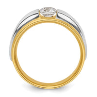 Load image into Gallery viewer, IBGoodman 14k Two Tone 3/4 carat Lab Grown Diamond VS/SI+ G+ Complete Satin Men&#39;s Ring
