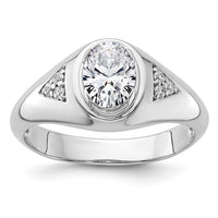 Load image into Gallery viewer, IBGoodman 14k White Gold 1 carat Lab Grown Diamond VS/SI+ G+ Oval Complete Men&#39;s Ring
