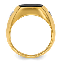 Load image into Gallery viewer, IBGoodman 14k 1/6 carat Lab Grown Diamond VS/SI+ G+ and Onyx Complete Men&#39;s Ring
