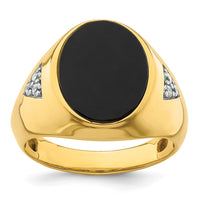 Load image into Gallery viewer, IBGoodman 14k 1/6 carat Lab Grown Diamond VS/SI+ G+ and Onyx Complete Men&#39;s Ring
