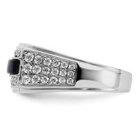 Load image into Gallery viewer, IBGoodman 14k White Gold 1 carat Lab Grown Diamond VS/SI+ G+ and Onyx Complete Men&#39;s Ring
