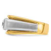Load image into Gallery viewer, IBGoodman 14k Two Tone 3/4 carat Lab Grown Diamond VS/SI+ G+ Complete Polished and Satin Men&#39;s Ring

