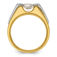 Load image into Gallery viewer, IBGoodman 14k Two-Tone 1 carat Lab Grown Diamond VS/SI+ G+ Complete Polished and Satin Men&#39;s Ring
