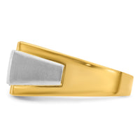 Load image into Gallery viewer, IBGoodman 14k Two-Tone 1 carat Lab Grown Diamond VS/SI+ G+ Complete Polished and Satin Men&#39;s Ring
