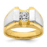 Load image into Gallery viewer, IBGoodman 14k Two-Tone 1 carat Lab Grown Diamond VS/SI+ G+ Complete Polished and Satin Men&#39;s Ring
