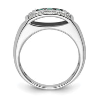 Load image into Gallery viewer, IBGoodman 14k 1/3 carat Lab Grown Diamond VS/SI+ G+ and Created Emerald Complete Men&#39;s Ring

