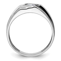 Load image into Gallery viewer, IBGoodman 14k White Gold with Black Rhodium 3/8 carat Lab Grown Diamond VS/SI+ G+ Complete Satin Men&#39;s Ring
