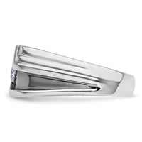 Load image into Gallery viewer, IBGoodman 14k White Gold with Black Rhodium 3/8 carat Lab Grown Diamond VS/SI+ G+ Complete Satin Men&#39;s Ring
