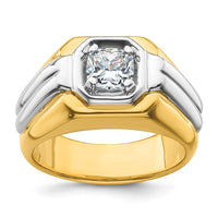 Load image into Gallery viewer, IBGoodman 14k Two Tone 1 carat Lab Grown Diamond VS/SI+ G+ Complete Polished Men&#39;s Ring
