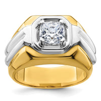 Load image into Gallery viewer, IBGoodman 14k Two Tone 1 1/2 carat Lab Grown Diamond VS/SI+ G+ Complete Polished Men&#39;s Ring

