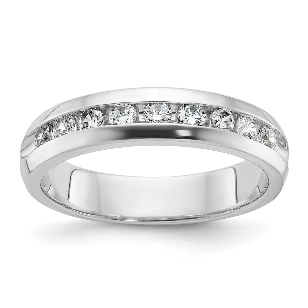 IBGoodman 14k White Gold 1/2 carat Lab Grown Diamond VS/SI+ G+ Nine Stone Complete Polished Men's Ring