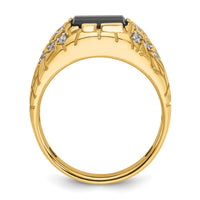 Load image into Gallery viewer, IBGoodman 14k 1/4 carat Lab Grown Diamond VS/SI+ G+ and Onyx Complete Nugget Men&#39;s Ring
