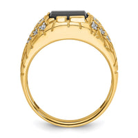 Load image into Gallery viewer, IBGoodman 14k 1/4 carat Lab Grown Diamond VS/SI+ G+ and Onyx Complete Nugget Men&#39;s Ring
