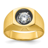 Load image into Gallery viewer, 14k IBGoodman Men&#39;s Polished &amp; Brushed Complete Lab Grown VS/SI FGH Dia Rin
