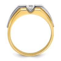 Load image into Gallery viewer, IBGoodman 14k Two Tone 1/2 carat Lab Grown Diamond VS/SI+ G+ Complete Polished and Satin Men&#39;s Ring
